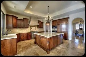 Kitchen area of a Tuscan-style home